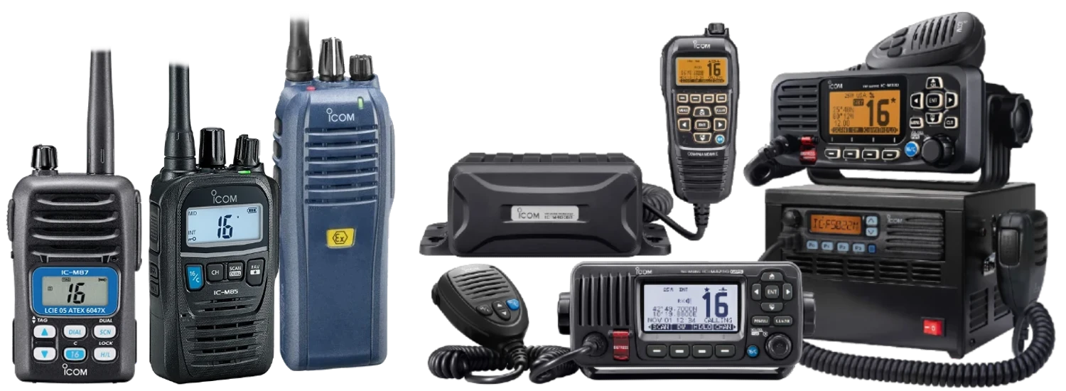 marine radios with safety features